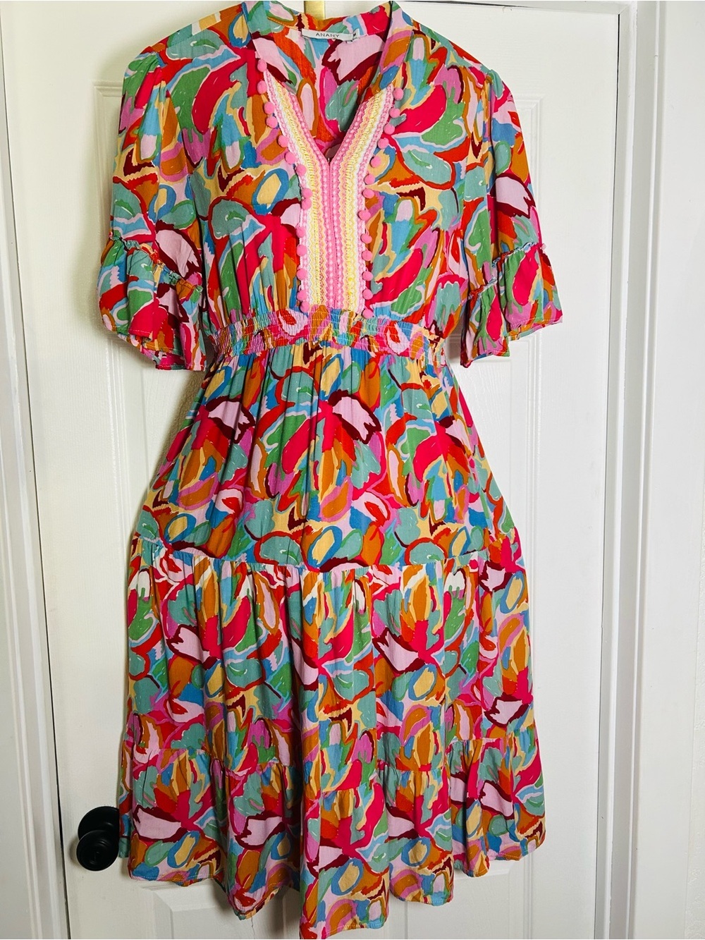 ANANY MAXI Colorful Floral Print Women's Dress - Pink Multi